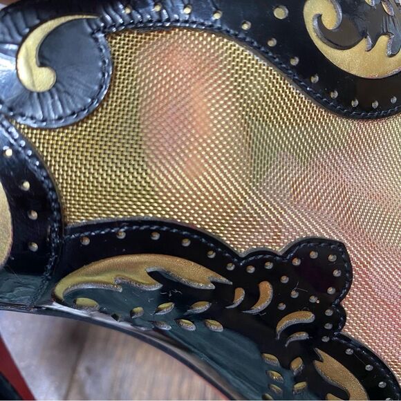 Christian Louboutin Black Patent Mesh Lasercut Mandolina 120 Booties 39.5 - Picture 10 of 10